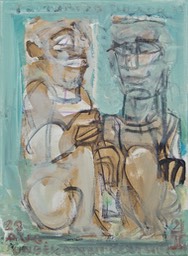 UNBEKANNTE GOTTHEIT NEBST EDELBAERENTRAKER, Leinwand 2021, 30 x 40 cm